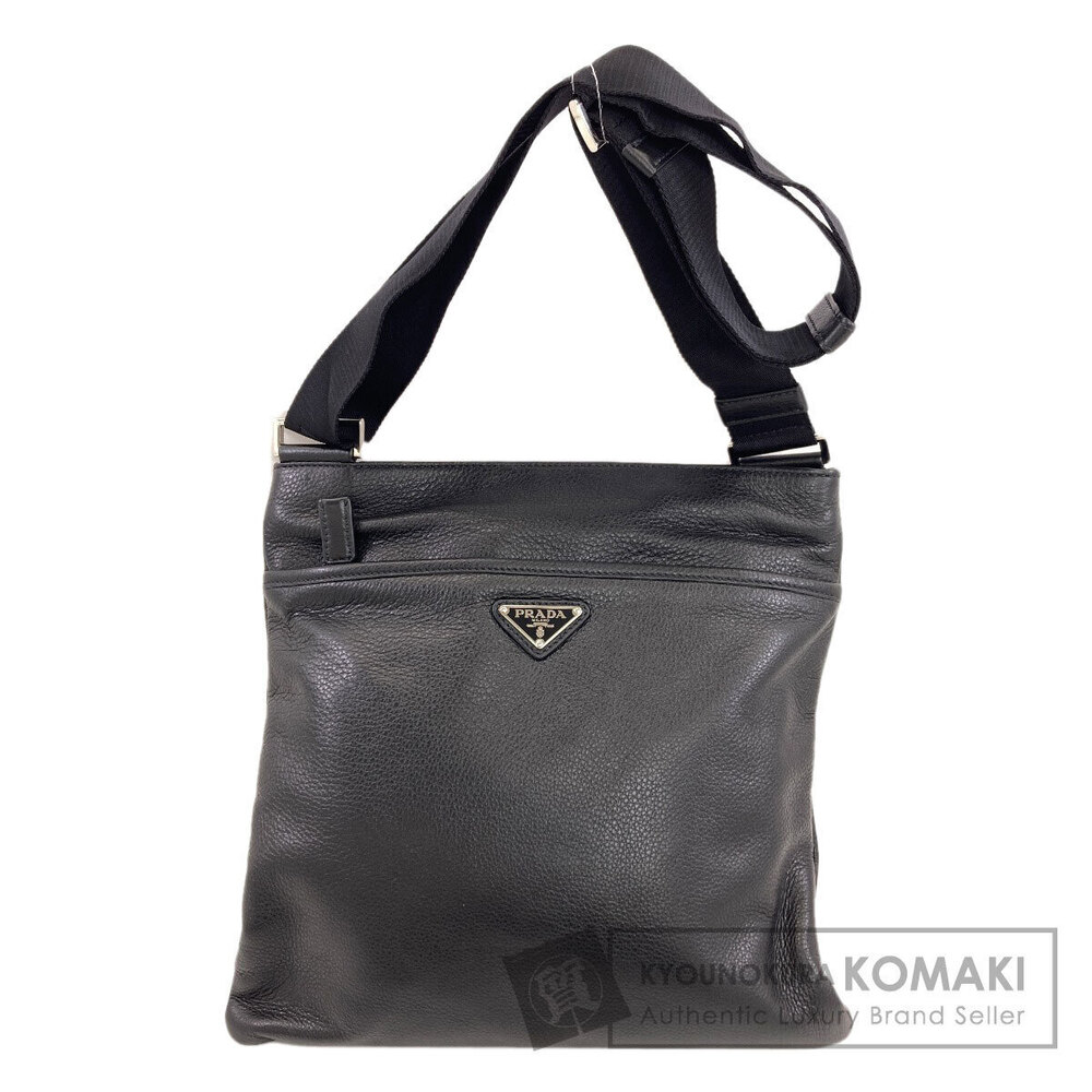 Prada Messenger Crossbody bag leather Black